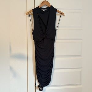 Urban Outfitters Black Ruched Midi Dress